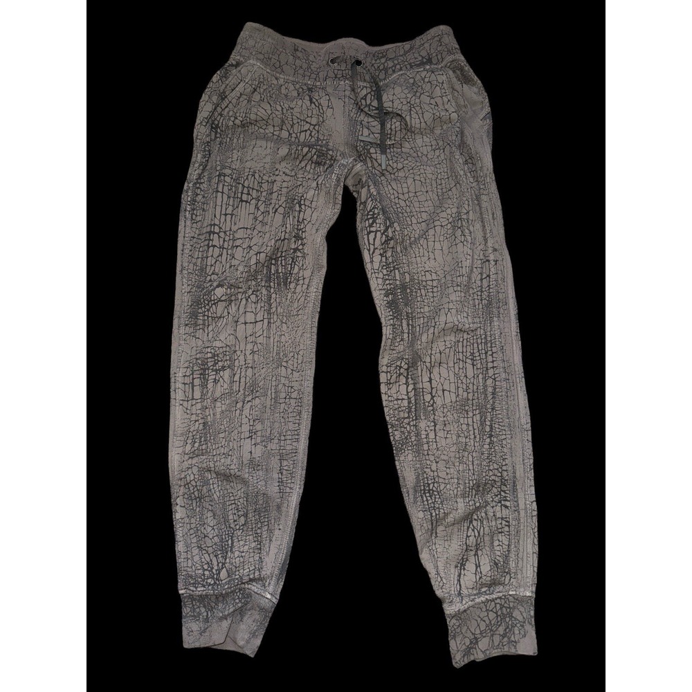 Lululemon Scuba Joggers Women Size 8 Grey Crackle Print High-Rise Sweatpants